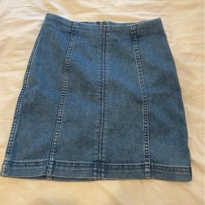 Denim Free People Mini Skirt with Zipper back